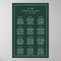 Eenvoudige groene bos monogram trouwstoelindelingk