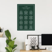 Eenvoudige groene bos monogram trouwstoelindelingk poster (Thuiskantoor)