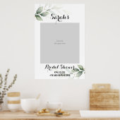Eenvoudige Groene Bruidsfeest Foto Prop Poster (Keuken)