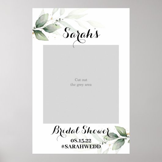Eenvoudige Groene Bruidsfeest Foto Prop Poster (Voorkant)