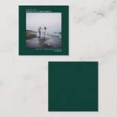 Eenvoudige Groene Bruiloft Bewaar de Datum Foto Mi Notitiekaartje (Voorkant / Achterkant)