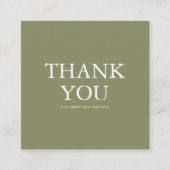 Eenvoudige groene bruiloft Hartelijk dank Informatiekaartje (Voorkant)