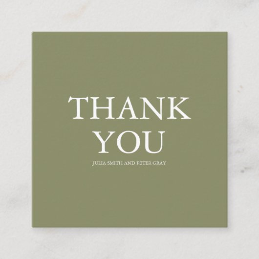 Eenvoudige groene bruiloft Hartelijk dank Informatiekaartje (Voorkant)
