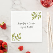 Eenvoudige groene bruiloft servetten (Insitu)