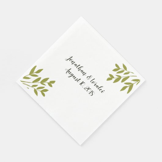 Eenvoudige groene bruiloft servetten (Hoek)