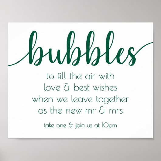 Eenvoudige groene bubbels | Activiteiten in de omg Poster (Voorkant)
