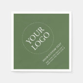 Eenvoudige Groene Custom Business Logo Promotie Servet (Voorkant)