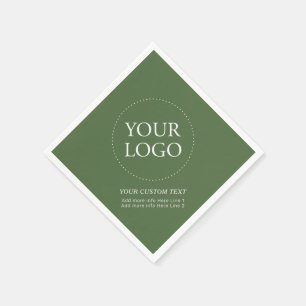 Eenvoudige Groene Custom Business Logo Promotie Servet
