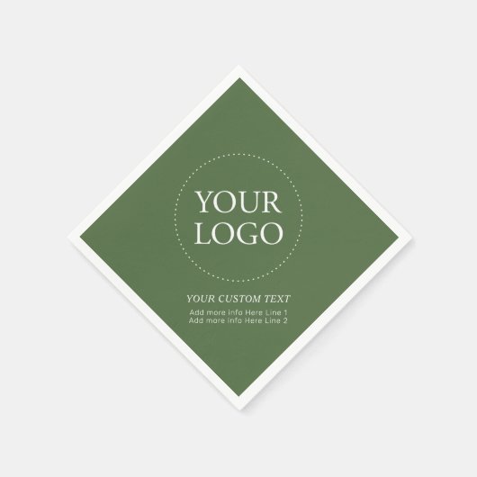 Eenvoudige Groene Custom Business Logo Promotie Servet (Hoek)