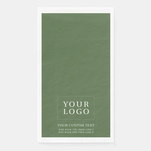 Eenvoudige Groene Custom Business Logo Promotie Servet (Voorkant)