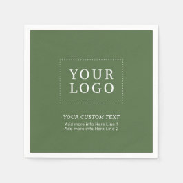 Eenvoudige Groene Custom Business Logo Promotie Servet
