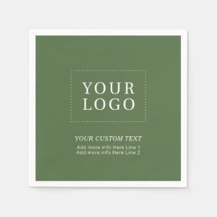 Eenvoudige Groene Custom Business Logo Promotie Servet