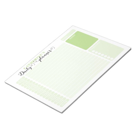 Eenvoudige groene daguurpleister van 6.00 - 10.00  notitieblok (Schuin)