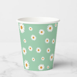 Eenvoudige groene Daisy Thema Paper Cups Papieren Bekers