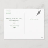 Eenvoudige Groene Drie Aangepaste Foto Kerstmis Feestdagenkaart (Achterkant)