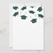 Eenvoudige groene dubbele afstudeerfeestuitnodigin kaart (Achterkant)