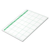 Eenvoudige groene dunne rand Maandelijkse planning Notitieblok (Schuin)