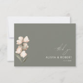 Eenvoudige groene eenvoudige bruiloft Hartelijk da Bedankkaart (Voorkant)