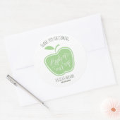 Eenvoudige groene en witte appel van ons oog ronde sticker (Envelop)