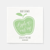 Eenvoudige groene en witte appel van ons oog servet (Voorkant)