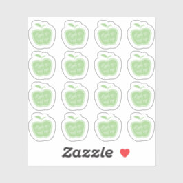 Eenvoudige groene en witte appel van ons oog sticker