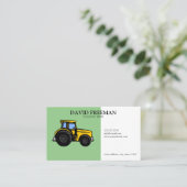 Eenvoudige groene en witte Boerderij tractor Visitekaartje (Staand voorkant)