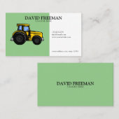 Eenvoudige groene en witte Boerderij tractor Visitekaartje (Voorkant / Achterkant)