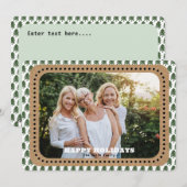 Eenvoudige groene en witte kerstboom achterste tek feestdagenkaart (Voorkant / Achterkant)