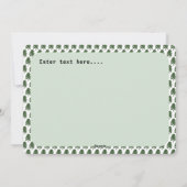 Eenvoudige groene en witte kerstboom achterste tek feestdagenkaart (Achterkant)