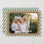 Eenvoudige groene en witte kerstboom feestdagenkaart (Voorkant / Achterkant)