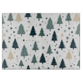 Eenvoudige groene en witte kerstboom snijplank (Voorkant)