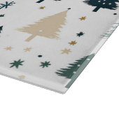 Eenvoudige groene en witte kerstboom snijplank (Hoek)