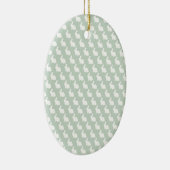 Eenvoudige groene en witte paasbunny keramisch ornament (Rechts)