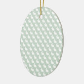 Eenvoudige groene en witte paasbunny keramisch ornament (Links)