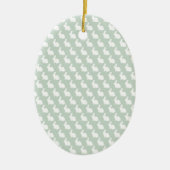 Eenvoudige groene en witte paasbunny keramisch ornament (Voorkant)
