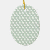 Eenvoudige groene en witte paasbunny keramisch ornament (Achterkant)
