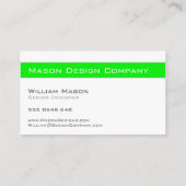 Eenvoudige, groene en witte, stijlvolle Kaart voor Visitekaartje (Achterkant)