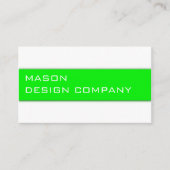 Eenvoudige, groene en witte, stijlvolle Kaart voor Visitekaartje (Voorkant)