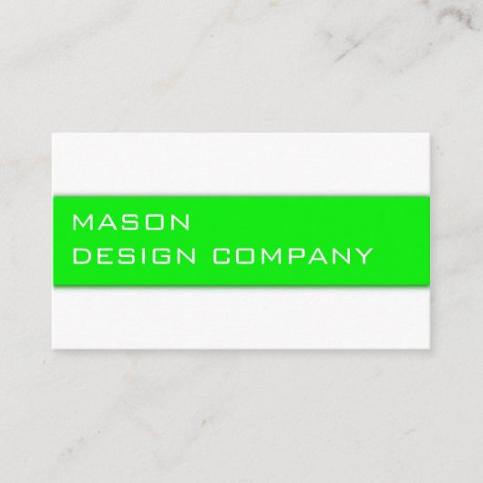 Eenvoudige, groene en witte, stijlvolle Kaart voor Visitekaartje (Voorkant)