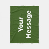 Eenvoudige Groene en Witte Tekst Uw Bericht Sjablo Fleece Deken (Voorkant)