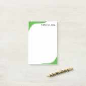 Eenvoudige groene en zwarte golven aanpasbaar post-it® notes (Op bureau)