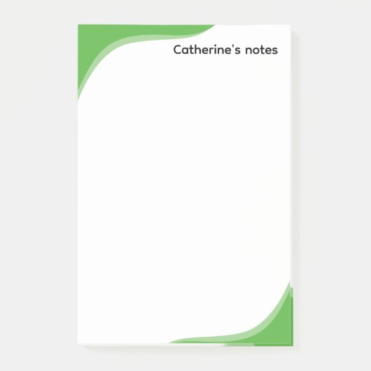 Eenvoudige groene en zwarte golven aanpasbaar post-it® notes (Voorkant)