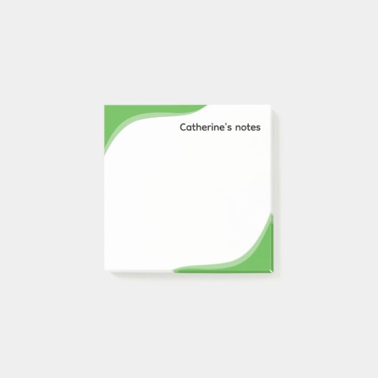 Eenvoudige groene en zwarte golven aanpasbaar post-it® notes (Voorkant)