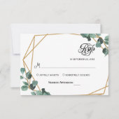 Eenvoudige Groene Eucalyptus RSVP Uitnodiging (Voorkant)