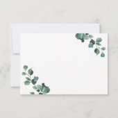 Eenvoudige Groene Eucalyptus RSVP Uitnodiging (Achterkant)