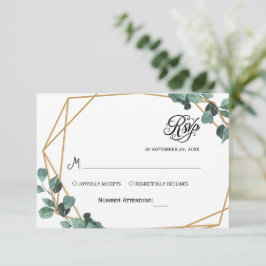 Eenvoudige Groene Eucalyptus RSVP Uitnodiging