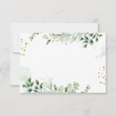 Eenvoudige Groene Eucalyptus RSVP Uitnodiging (Achterkant)