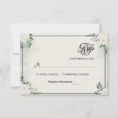Eenvoudige Groene Eucalyptus RSVP Uitnodiging (Voorkant)