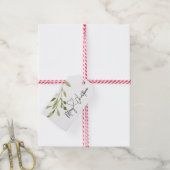 Eenvoudige groene eucalyptus vrolijke kerstvakanti cadeaulabel (Met Touw)