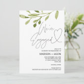 Eenvoudige groene eucalyptus We zijn een Verloving Kaart (Staand voorkant)